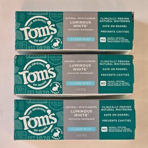 Bundle of 3 Tom's of Maine Luminous White Anti-Cavity Toothpaste 4oz. Exp. 09/26